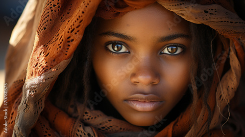 Shy African Girl in Madagascar photo