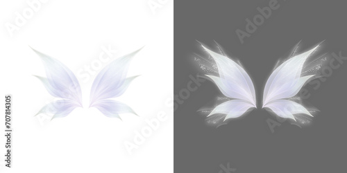 Angel wings png. Magic beautifuly butterflies isolated. Magic Angel on transparent png. Shiny curve flare with sparkle png on transparent background	 photo