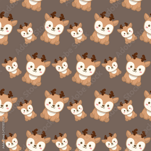 Cute deer seamless pattern