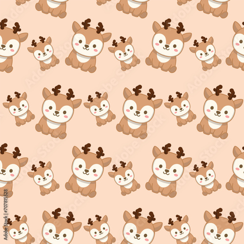 Cute deer seamless pattern