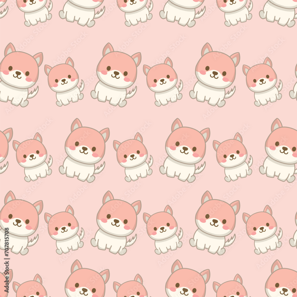 Cute dog seamless pattern