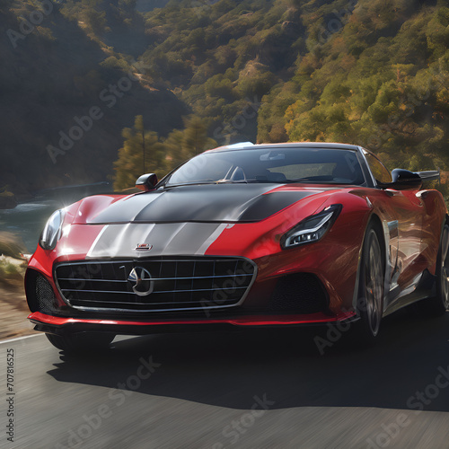 red sports car on road