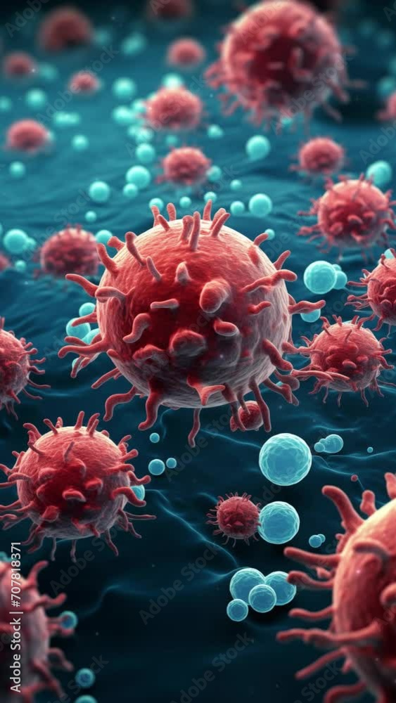 Anamorphic video illustration of a cancer cell or tumor used as a symbol to raise awareness about cancer during World Cancer Day. Anamorphic video illustration of a cancer cell or tumor used as a symbol to raise awareness about cancer during World Cancer Day.