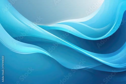 Abstract light blue wave background. Stylized water flow banner