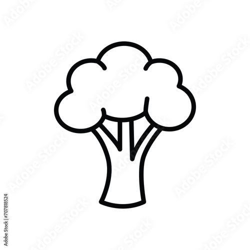 Broccoli icon. Simple outline style. Vegetable, plant, healthy, natural, organic, diet, fresh, food concept. Thin line symbol. Vector illustration isolated on white background.