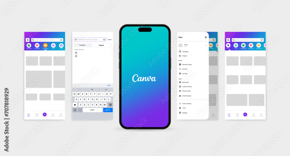 Canva Interface Template IPhone Screen Mockup Canva Pages Mockup 