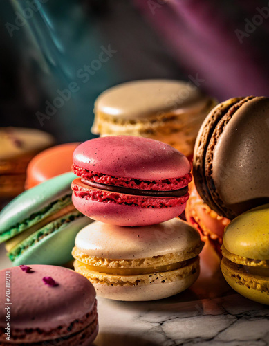 colorful macaroons on a table,macaroon, macaron, dessert, food, french, sweet, cake, 
