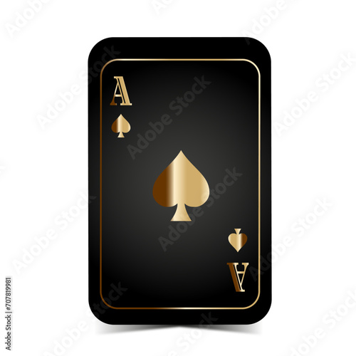  Luxury ace spade with gold ornament, poker casino