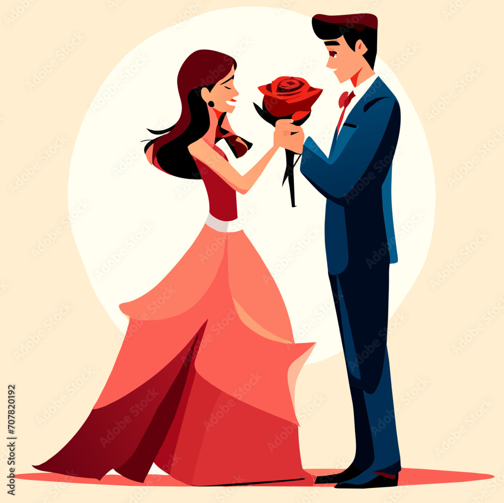 Romantic Proposal Vector Illustration on Valentine's Day, Valentines Day Proposal Background Romantic Proposal Vector Illustration on Valentine's Day, Valentines Day Proposal Background