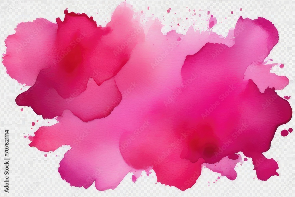 Blot of pink watercolor isolated on transparent or white background