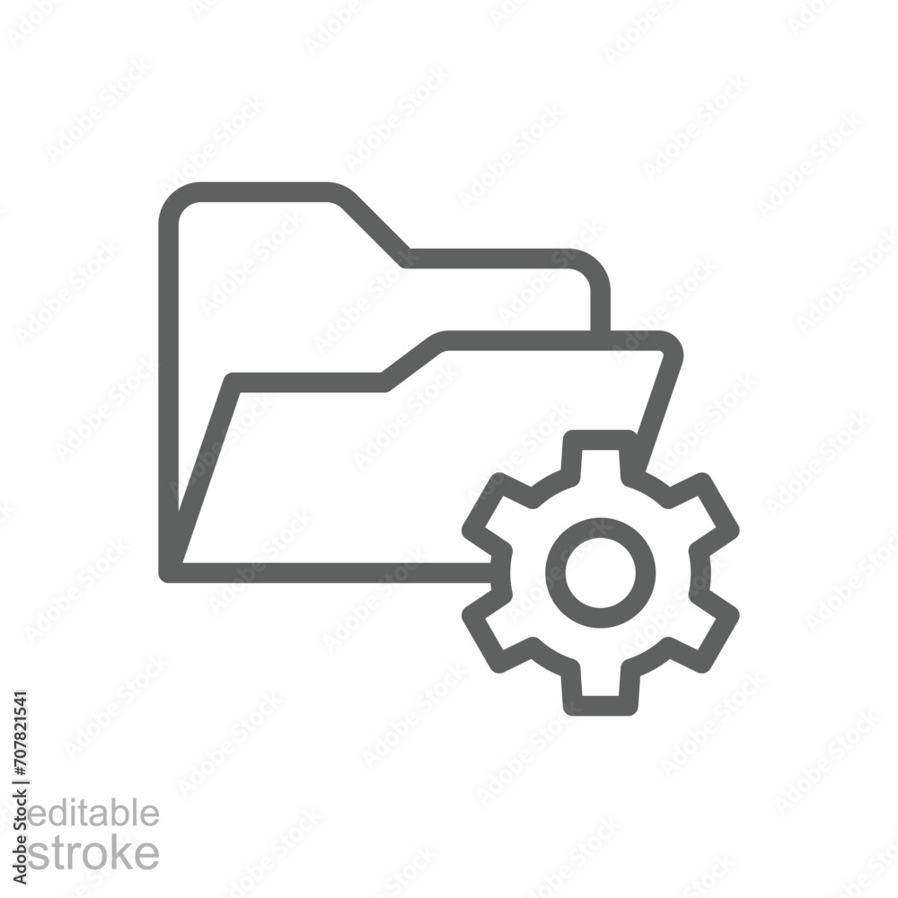Data management icon. Simple outline style. Document, file, folder, record, digital database, system information concept. Thin line symbol. Vector illustration isolated. Editable stroke. Data management icon. Simple outline style. Document, file, folder, record, digital database, system information concept. Thin line symbol. Vector illustration isolated. Editable stroke.