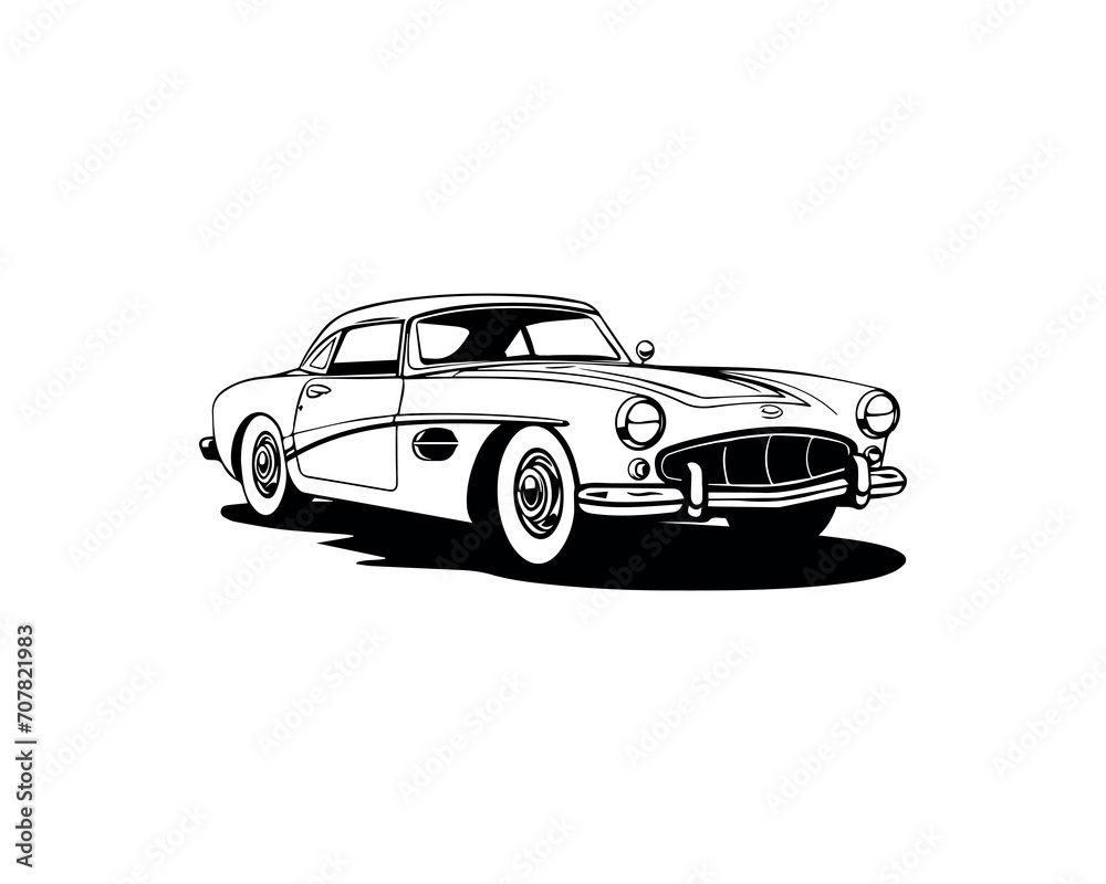 Vintage car - Retro car - Vector Illustration