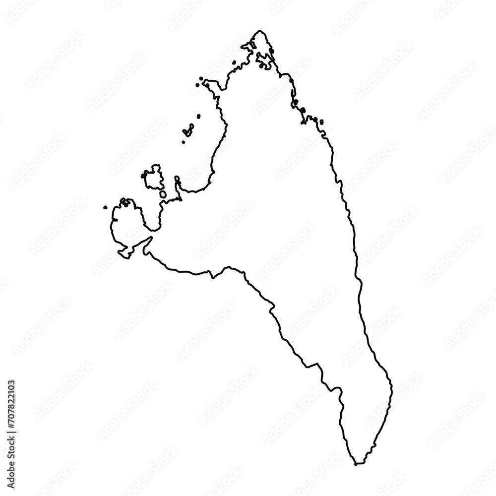 Antsiranana province map, administrative division of Madagascar. Vector illustration.