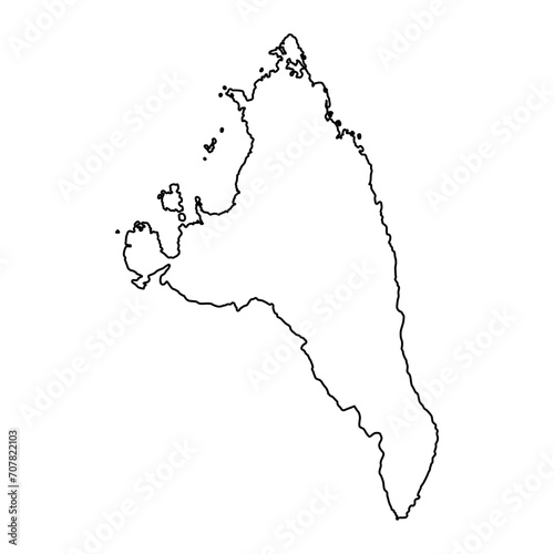 Antsiranana province map  administrative division of Madagascar. Vector illustration.