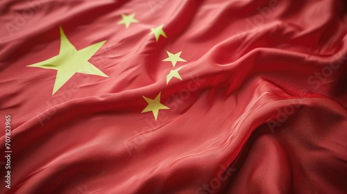 China flag with fabric texture photo