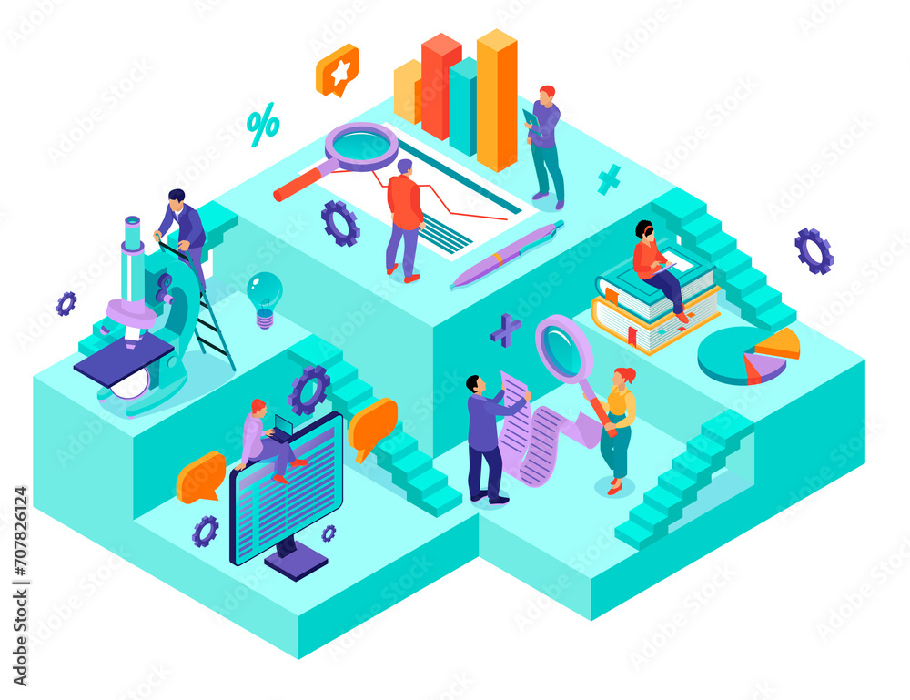 Case study composition in isometric view