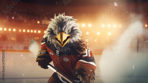 Eagle mascot of the hockey team photo