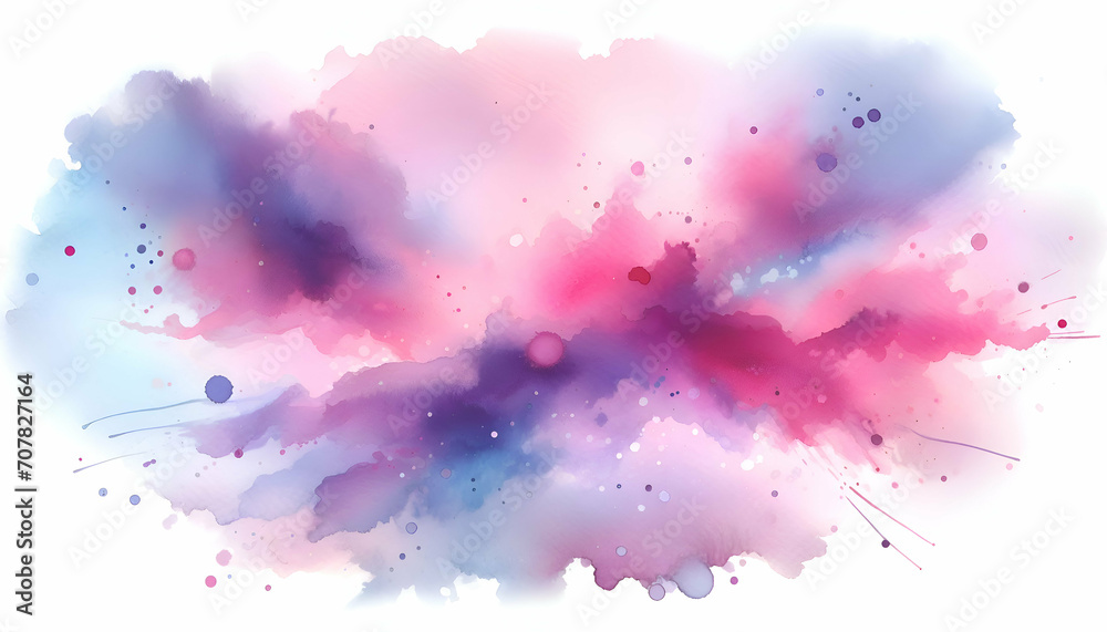 Obraz premium Abstract pink and purple watercolor splashes background. 