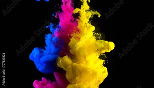 colorful ink flow on black background