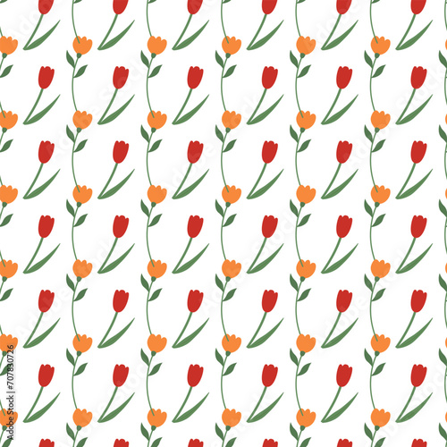 Vector watercolor tulips vector pattern