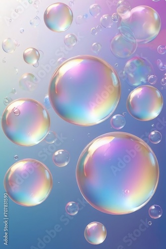 bubbles isolated on pink blue cyan wallpapers top view with copy space for text mockup serum 