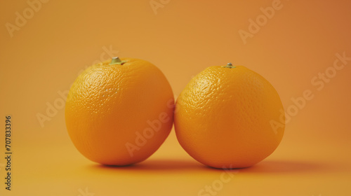 Dos naranjas sobre fondo naranja