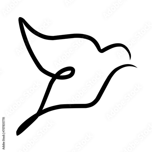 Holy Spirit Line Art Design for print or use as poster, card, flyer, Tattoo or T Shirt