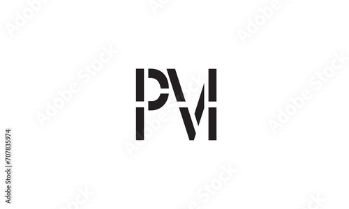 PM, MP, M, P Abstract Letters Logo Monogram 