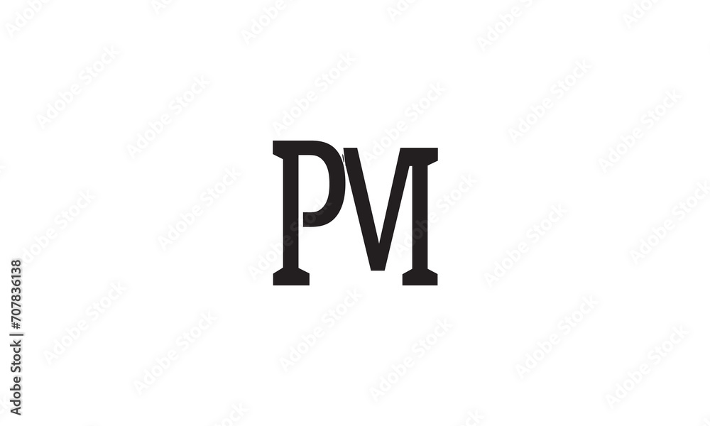 PM, MP, M, P Abstract Letters Logo Monogram PM, MP, M, P Abstract Letters Logo Monogram
