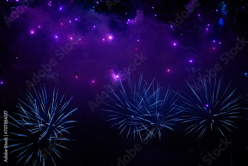 Firework Streaks in the Night Sky