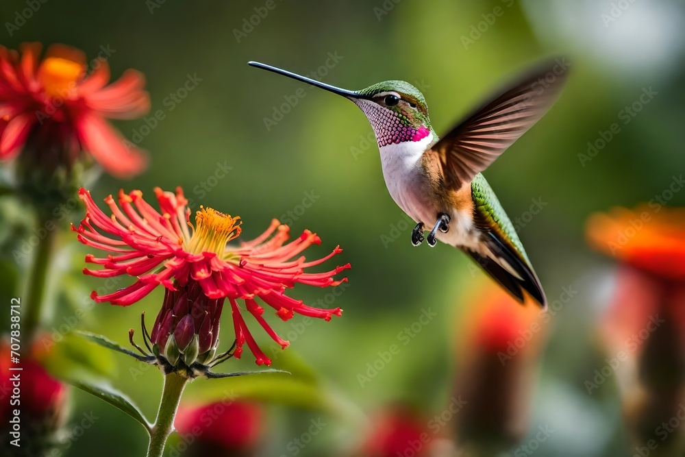 Fototapeta premium hummingbird on flower