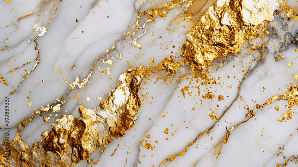 Luxurious abstract marble background with a combination of gold and white, creating a sense of elegance