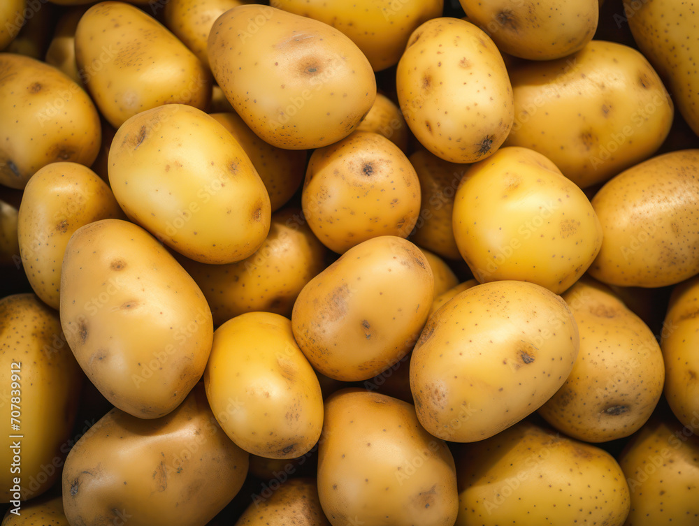 Background texture of many freshly dug organic potatoes top view Background texture of many freshly dug organic potatoes top view
