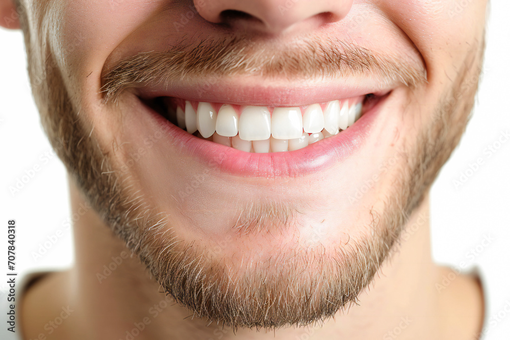 man smiling a white-hot smile, white, clean teeth close-up man smiling a white-hot smile, white, clean teeth close-up