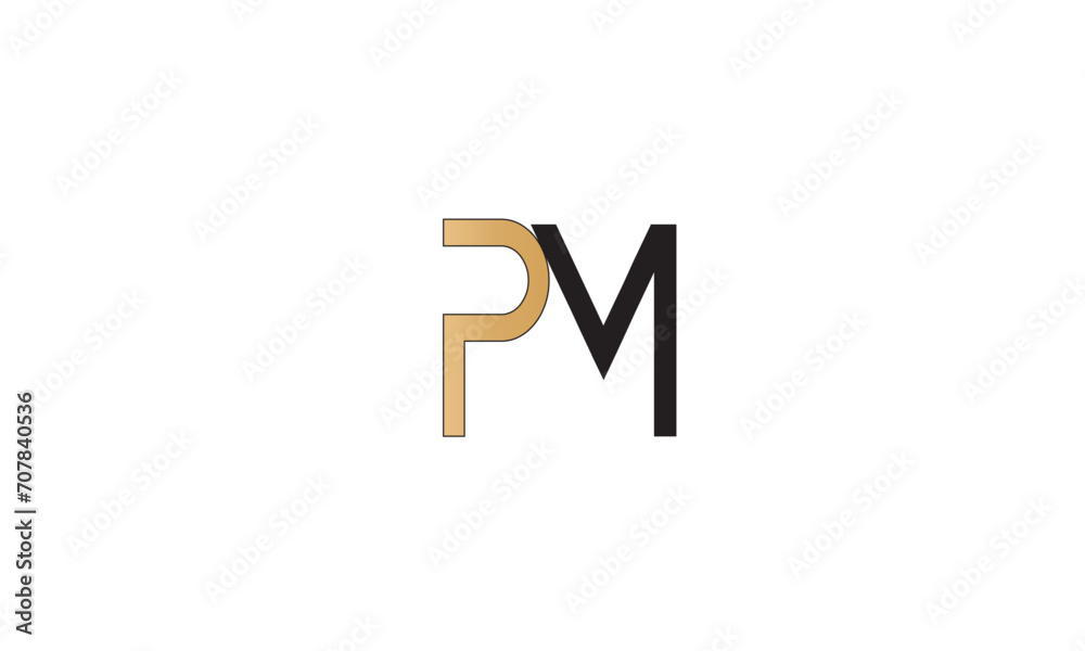 Obraz premium PM, MP, M, P Abstract Letters Logo Monogram 