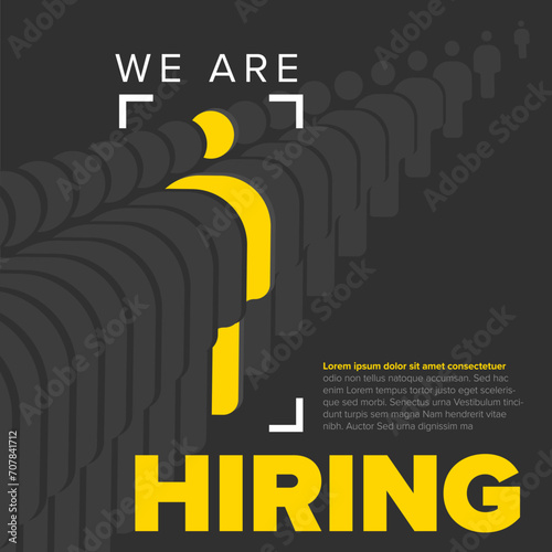 We are hiring minimalistic dark flyer template with yellow accent