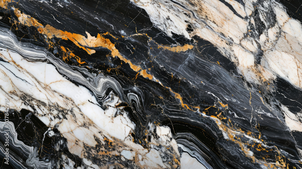 Obraz premium Luxury abstract marble background in black and white with gold lines