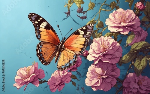 butterfly on flowers