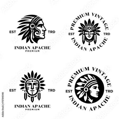 Indian Apache tribe logo icon design
