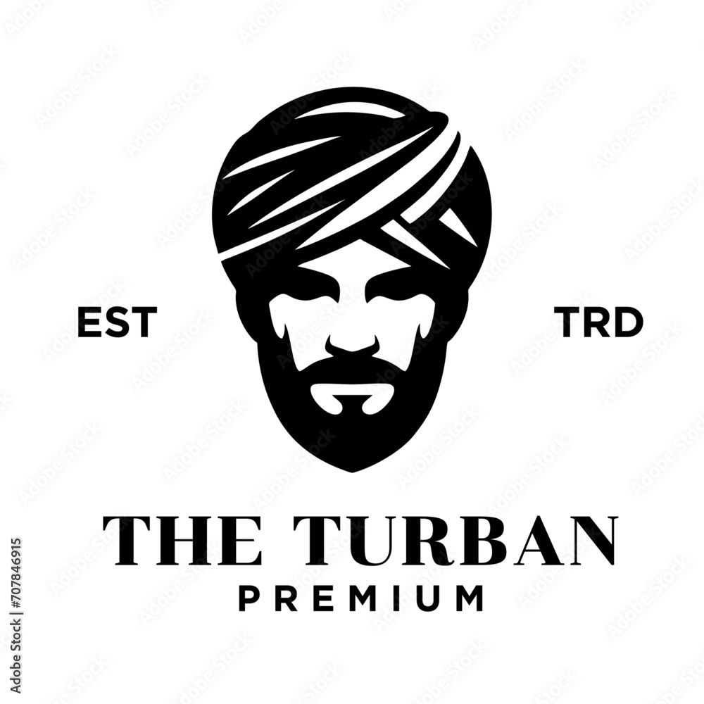 Turban male head logo icon design illustration