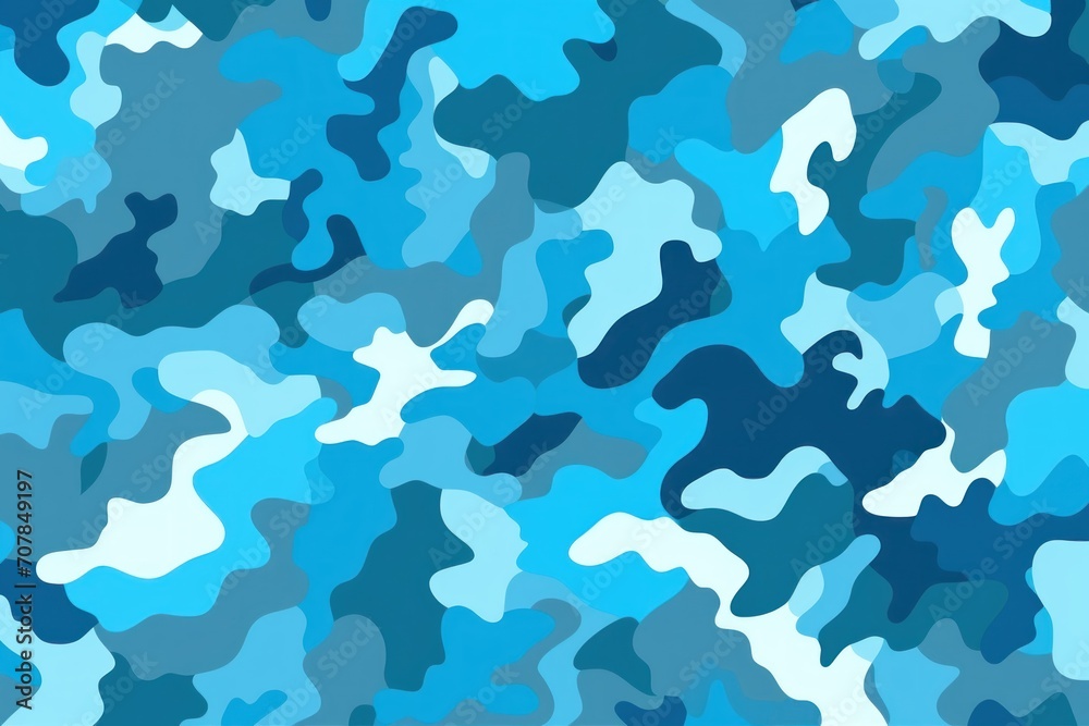 Cyan camouflage pattern design poster background 