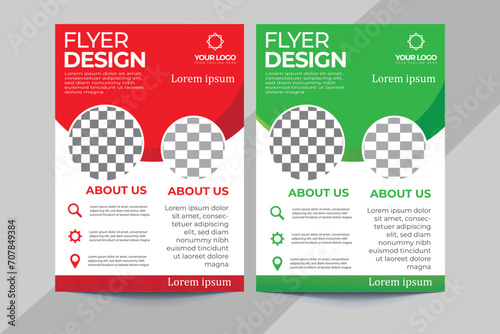 Creative business agency flyer template design . marketing, business proposal, promotion, advertise, publication, cover page. marketing social media post design. photo