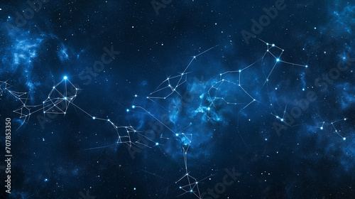 5353X3000 pixel,300DPI,size 17.5 X 10 INC.Stellar constellation pattern with a celestial map photo