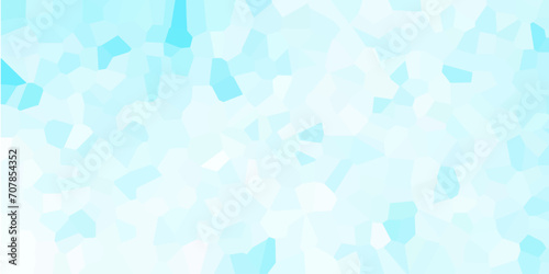 light blue Broken quartz stained Glass Background with White lines. Voronoi diagram background. Seamless pattern with 3d shapes vector Vintage background. Geometric Retro tiles pattern