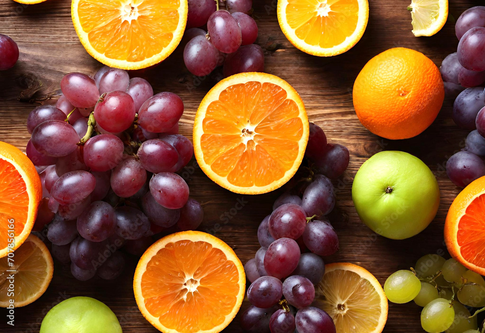 Juicy fruits, lime, orange, grapefruit, glasses with freshly squeezed juice Juicy fruits, lime, orange, grapefruit, glasses with freshly squeezed juice