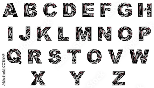 Low poly black alphabet font Vector illustration isolated on white background