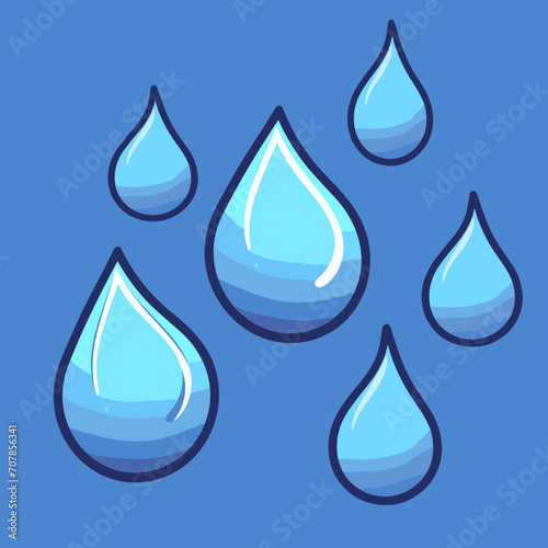 blue water drops. vector illustration. Blue aqua drops vector illustration. 