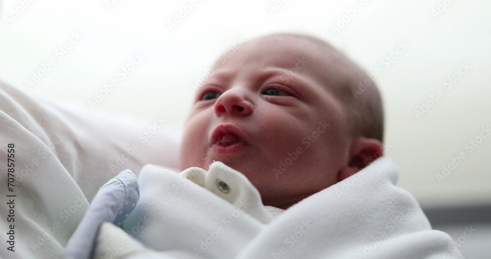 Newborn baby infant being held
