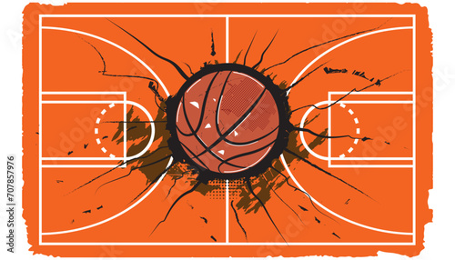 ball that cracks the basketball court