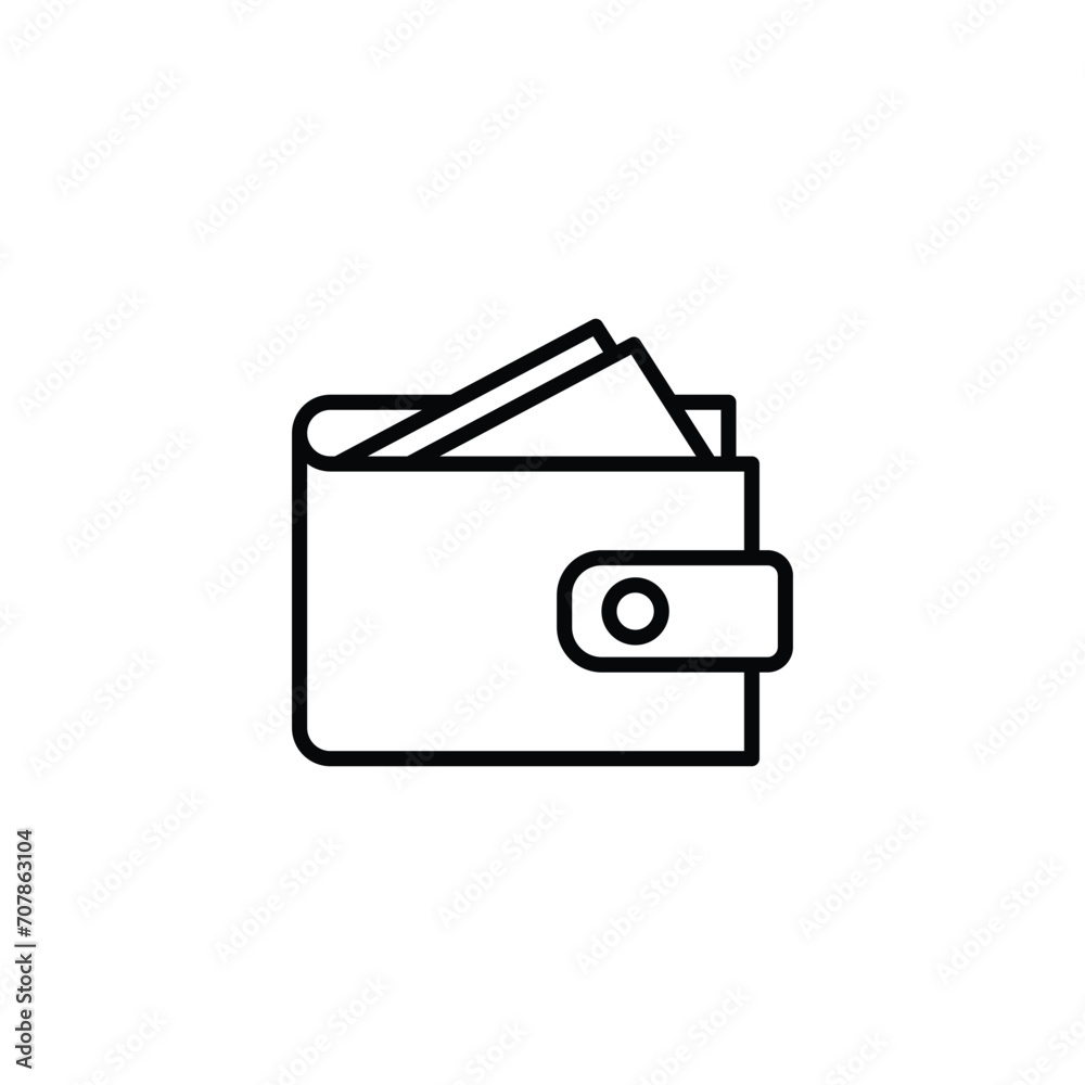 Wallet icon. Simple outline style. Affordable, investment, money, cash, dollar, bill, payment, business, finance concept. Thin line symbol. Vector isolated on white background. SVG. Wallet icon. Simple outline style. Affordable, investment, money, cash, dollar, bill, payment, business, finance concept. Thin line symbol. Vector isolated on white background. SVG.